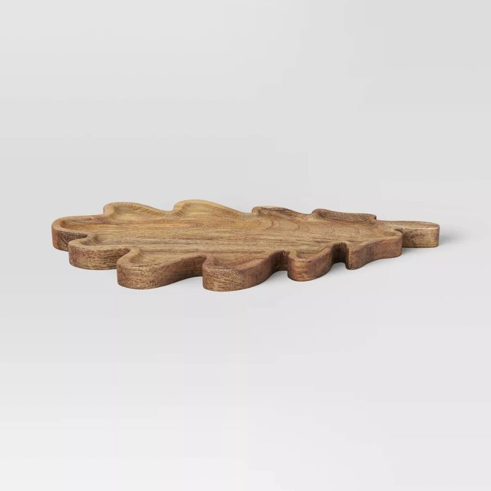 Wooden Leaf Serving Tray‎ Brown - Threshold, Target 2024